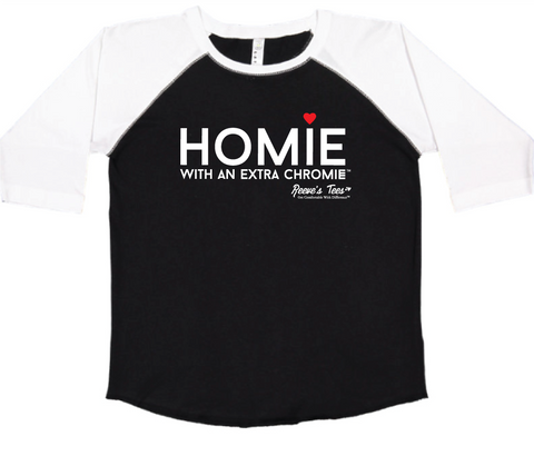 Homie with an Extra Chromie - Kids - Baseball Style Tee