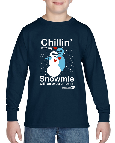 Winter - Chillin' with my Snowmie with an Extra Chromie - Kids - Long Sleeve Tee