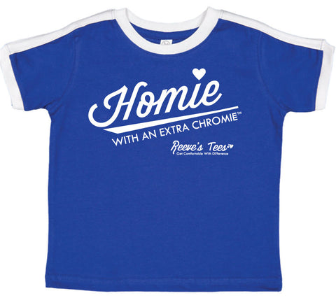HWEC - Homie with an Extra Chromie (FOR THE HOMIE) - Toddler and Youth - Ringer - Blue or Gray