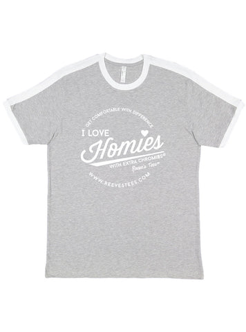 HWEC - I Love Homies with Extra Chromies&reg; (SUPPORTERS) - Adult - Ringer Short-Sleeve - Gray