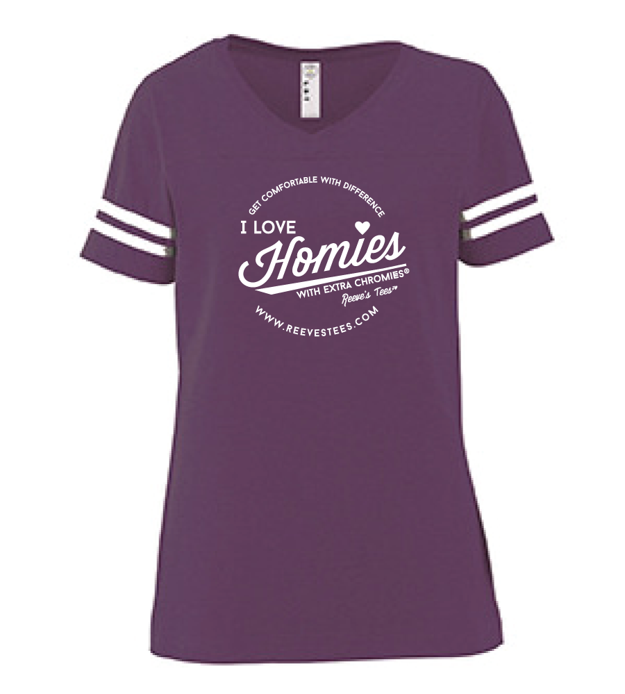 HWEC - Football Style - I Love Homies with Extra Chromies® - Ladies - Short Sleeve Tee