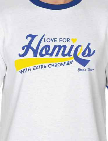 HWEC - Love for Homies with Extra Chromies - Adult- Short Sleeve Ringer Tee