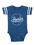 HWEC - Football Style - I Love Homies with Extra Chromies® (SUPPORTERS) - Infant -  Bodysuits - Multiple Colors