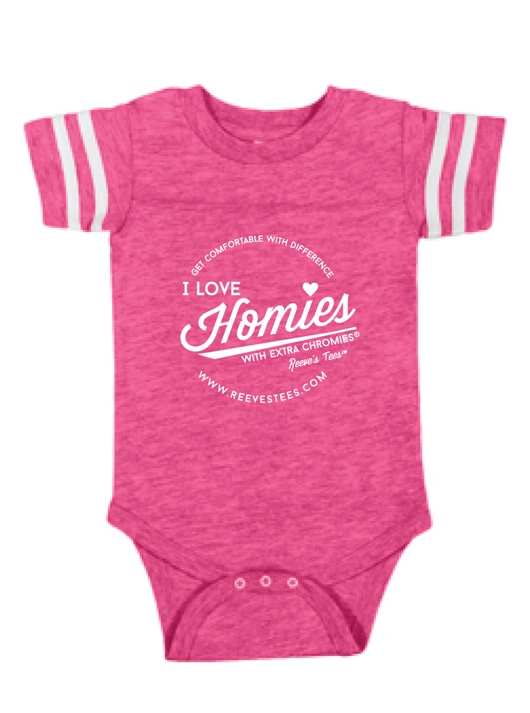HWEC - Football Style - I Love Homies with Extra Chromies® (SUPPORTERS) - Infant -  Bodysuits - Multiple Colors