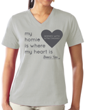 HWEC - Matching Tees - My Homie is Where My Heart Is (SUPPORTERS) - Ladies - Short Sleeve V-neck Tee