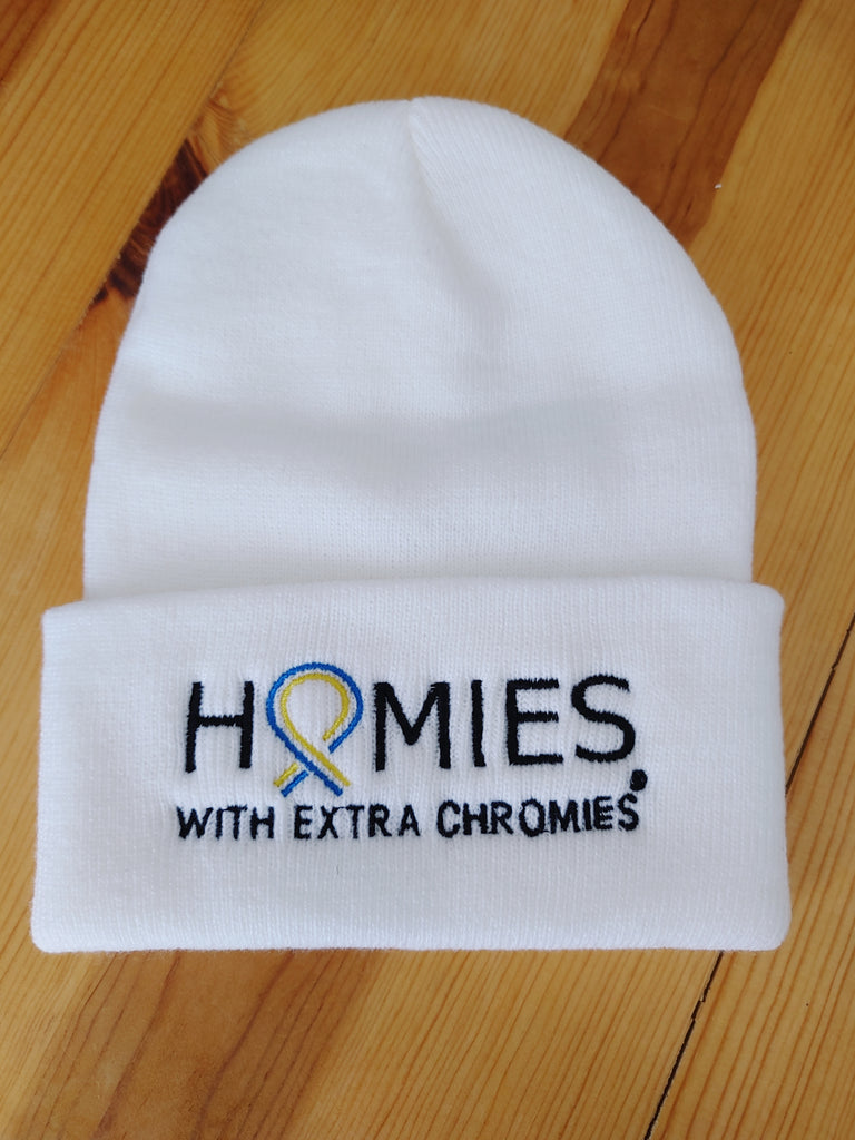 HWEC - I Love Homies with Extra Chromies&reg; - White Knit Caps