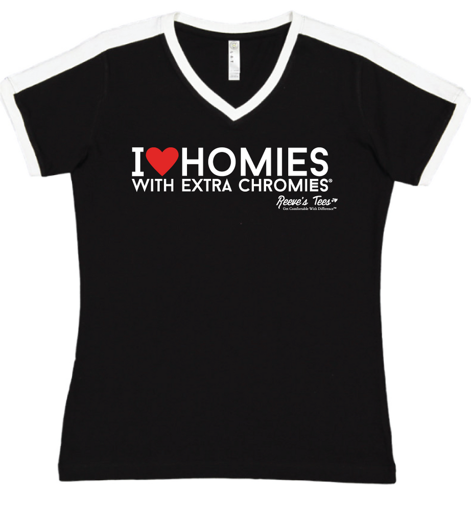 I Love Homies with Extra Chromies&reg - Ladies - Short Sleeve Soccer Style