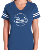 HWEC - Football Style - I Love Homies with Extra Chromies&reg; - Ladies - Short Sleeve Tee