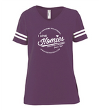 HWEC - Football Style - I Love Homies with Extra Chromies&reg; - Ladies - Short Sleeve Tee