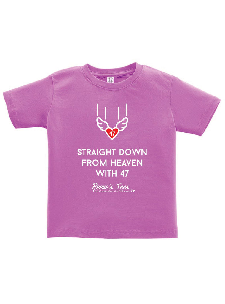 "Straight Down from Heaven with 47" - Infant and Toddler - Blue and Pink