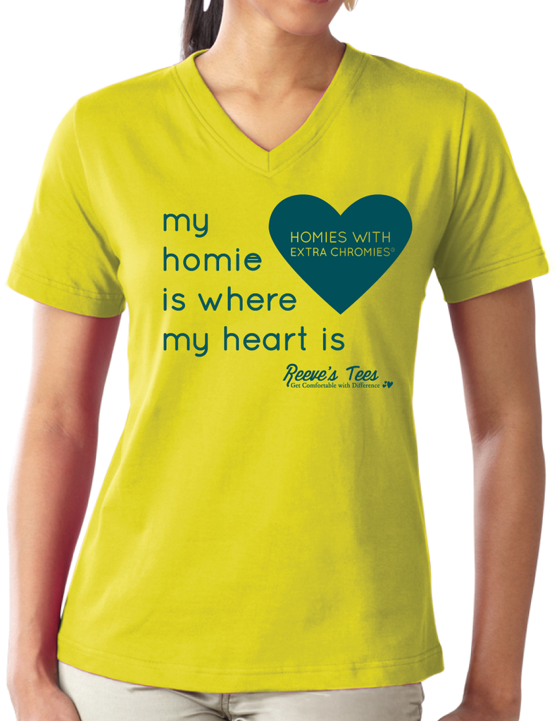 HWEC - Matching Tees - My Homie is Where My Heart Is (SUPPORTERS) - Ladies - Short Sleeve V-neck Tee